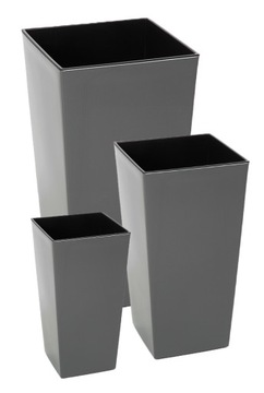 ZESTAW 3 WYSOKICH DONIC FINEZJA szer. 14cm/19cm/25cm ANTRACYT POŁYSK Lamela