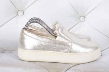 EKSLKLUZYWNE BUTY SLIPPERS MAX MARA SILVER R. 37