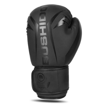 БУШИДО БОКСЕРСКИЕ ПЕРЧАТКИ ДЛЯ ТРЕНИРОВКИ СПАРИНГА RAPTOR 14 УНЦИЙ, ЧЕРНЫЕ