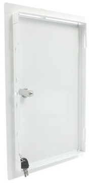 БЕЛАЯ МЕТАЛЛИЧЕСКАЯ ОСМОТР ДВЕРИ С ЗАМКОМ 20х40