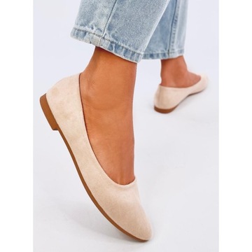 Бежевые замшевые туфли из кожзаменителя, размер 39