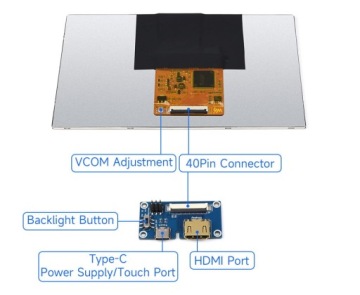 7-дюймовый IPS-дисплей HDMI с разрешением 1024 × 600 для Raspberry Pi, емкостный сенсорный экран