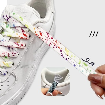 Splash Ink Trend No Tie Flat Hiking Running Shoe Lace Elastic Shoelaces