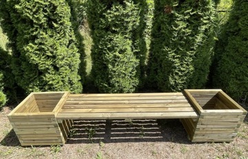 ława bez oparcia,ławka z donicami dł. 250cm