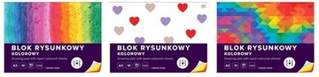 BLOK RYSUNKOWY KOLOROWY A3 10 KARTEK 10 SZTUK MIX