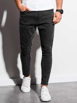 Męskie jeansowe spodnie marmurkowe SLIM FIT czarne V3 OM-PADP-0146 XXL