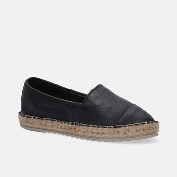 Damskie buty VENEZIA. Czarne skórzane espadryle rozm. 40