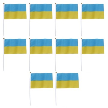 10 zestaw ukraińska podręczne flagi Mini