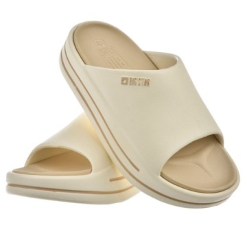 KLAPKI DAMSKIE BIG STAR WYSOKA PODESZWA PIANKOWE GUMOWE