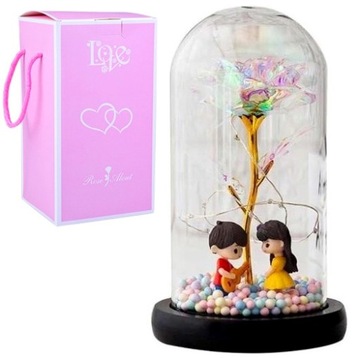 ETERNAL ROSE IN GLASS LED LIGHTS цветочная коробчатая роза