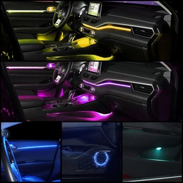 ВОЛОКОННО-ОПТИЧЕСКАЯ светодиодная лента для автомобильного освещения RGB Bluetooth, комплект 6 м
