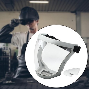 Pełna osłona twarzy Łatwa konserwacja Ergonomiczna szara i przezroczysta
