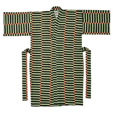 IKEA BASTUA Szlafrok paski zielony S/M Marimekko