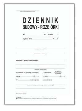 Dziennik Budowy 100 kartek (50 kpl.) SAMOKOPIUJĄCY