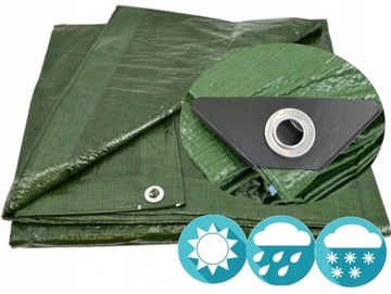 Plandeka 120g 8x10m GRUBA MOCNA ZIELONA MROZOODPORNA WODOOPORNA 10x8 UV+++