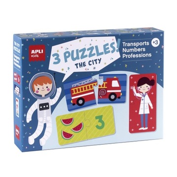 Zestaw puzzli dwuelementowych Apli Kids - Miasto 3