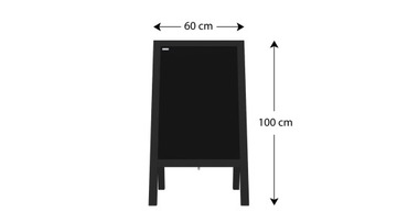 Доска для мела ЧЕРНАЯ рамка, подставка 100х60см