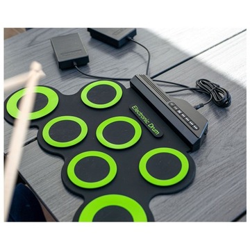 ПОРТАТИВНЫЙ ЭЛЕКТРИЧЕСКИЙ DRUM PAD USB MP3 + ПАЛКИ