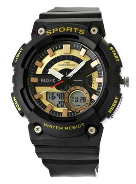 ZEGAREK MĘSKI SPORTOWY 100m Stoper Timer Alarm LED
