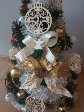 CHOINKA mała z dekoracją ubrana z lampkami 60 cm