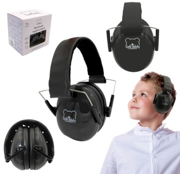 Słuchawki ochronne nauszniki wygłuszające dzieci 3lata+ czarny SafeTeddy