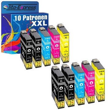 10x Tusze do EPSON 18XL XP205 XP212 XP215 XP305 XP312 XP405 XP315 XP415