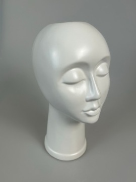 КЕРАМИЧЕСКАЯ ВАЗА ЛИЦО ГОЛОВА БЕЛАЯ СОВРЕМЕННАЯ