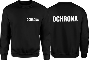 OCHRONA BLUZA STRÓJ OCHRONIARZA Z NADRUKIEM R. XXL MĘSKA BEZ KAPTURA CZARNA