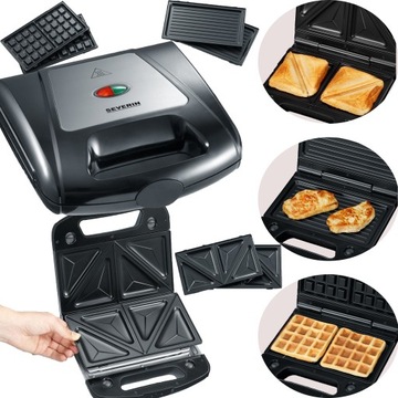 NIEMIECKI GRILL OPIEKACZ 3W1 GOFROWNICA SANDWICH