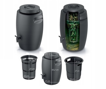 Садовый бак для удобрений COMBIOLIQ - черный и...