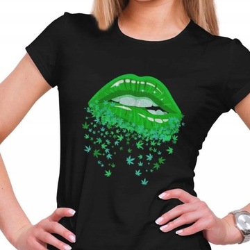 Koszulka damska Usta z marihuany weed Cannabis L, 5XL