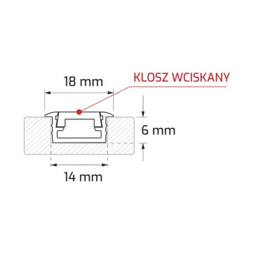 Алюминиевый профиль InLine Mini Led для входа длиной 2 м