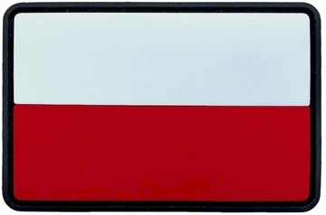 Emblemat PL flaga Polski Gumowa PVC z rzepem