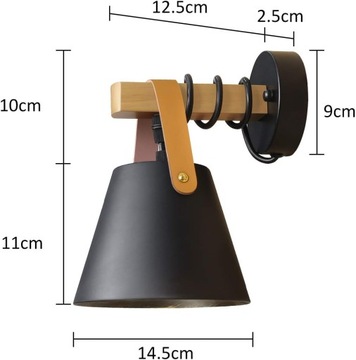 KINKIET DREWNIANA E27 NOCNA ŚCIENNE LAMPA ATMOSFERA DEKORACYJNE SALON LOFT