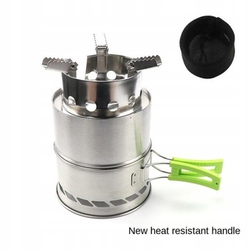 Портативная дровяная печь для кемпинга с листьями