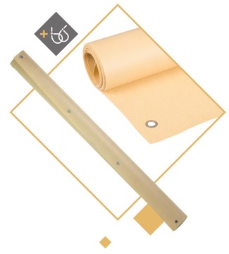 OSŁONA BALKONOWA NA BALKON 0,9X3M MATA BEŻOWA NA TARAS PŁOT UV 99% + GRATIS