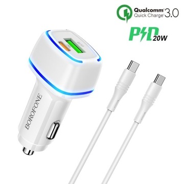 BZ14A Ładowarka USB PD20W QC3.0 + kabel Type-C PD