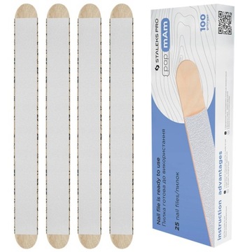 Staleks Expert Pilnik Do Paznokci Prosty Nakładki DWCE-22-100/25W - 25 szt