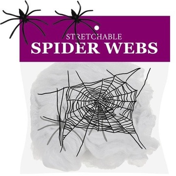 Sztuczna pajęczyna + 2 pająki hallowen