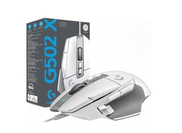 Mysz przewodowa Logitech G502 X USB Gamingowa biała