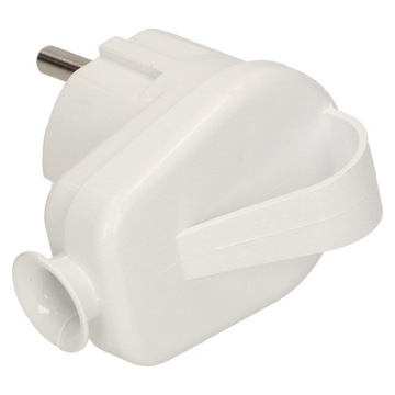 Угловая вилка 2P+Z с ручкой, белая