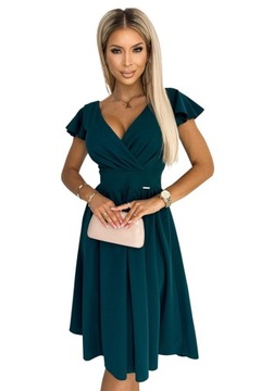 Sukienka z dekoltem i krótkim rękawkiem - XL
