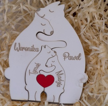 Деревянные плюшевые мишки головоломка СЕМЕЙНЫЙ детский плюшевый мишка День защиты детей Мама, мама, папа