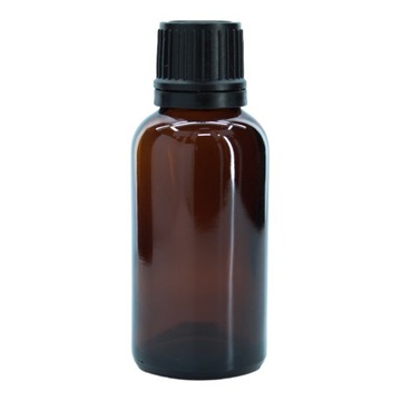 Butelka szklana 30 ml brązowa z nakrętką z kroplomierzem krawędziowym