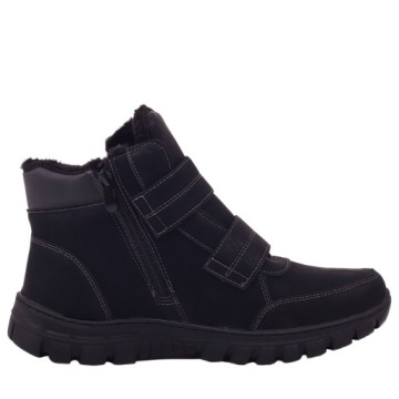 МУЖСКАЯ ЗИМНЯЯ БОТИНКА, ЧЕРНАЯ, УТЕПЛЕННАЯ НА ЛИПУЧКЕ