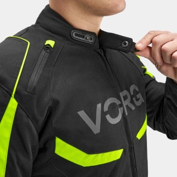 Мужская текстильная мотокуртка VORG HORNET BLACK FLUO БЕСПЛАТНО