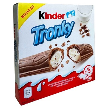 Батончики Kinder Tronky Молочный шоколад с начинкой Вафли 18гх5
