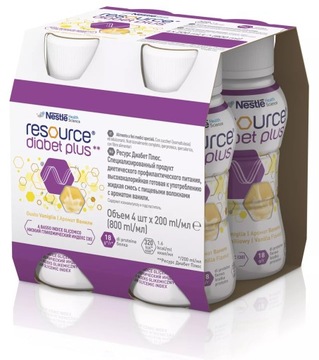 RESOURCE Diabet Plus Płyn smak waniliowy 4x200 ml