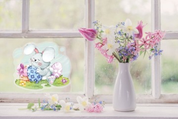 НАКЛЕЙКА НА ПАСХАЛЬНОЕ ОКНО КРОЛИК 2А