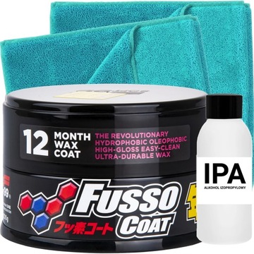 SOFT99 FUSSO COAT 12 MONTH DARK WAX ZESTAW CIEMNYCH LAKIERÓW TWARDY WOSK